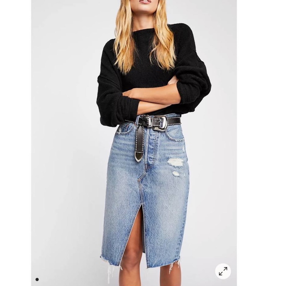 Levi’s deconstructed midi skirt size 27